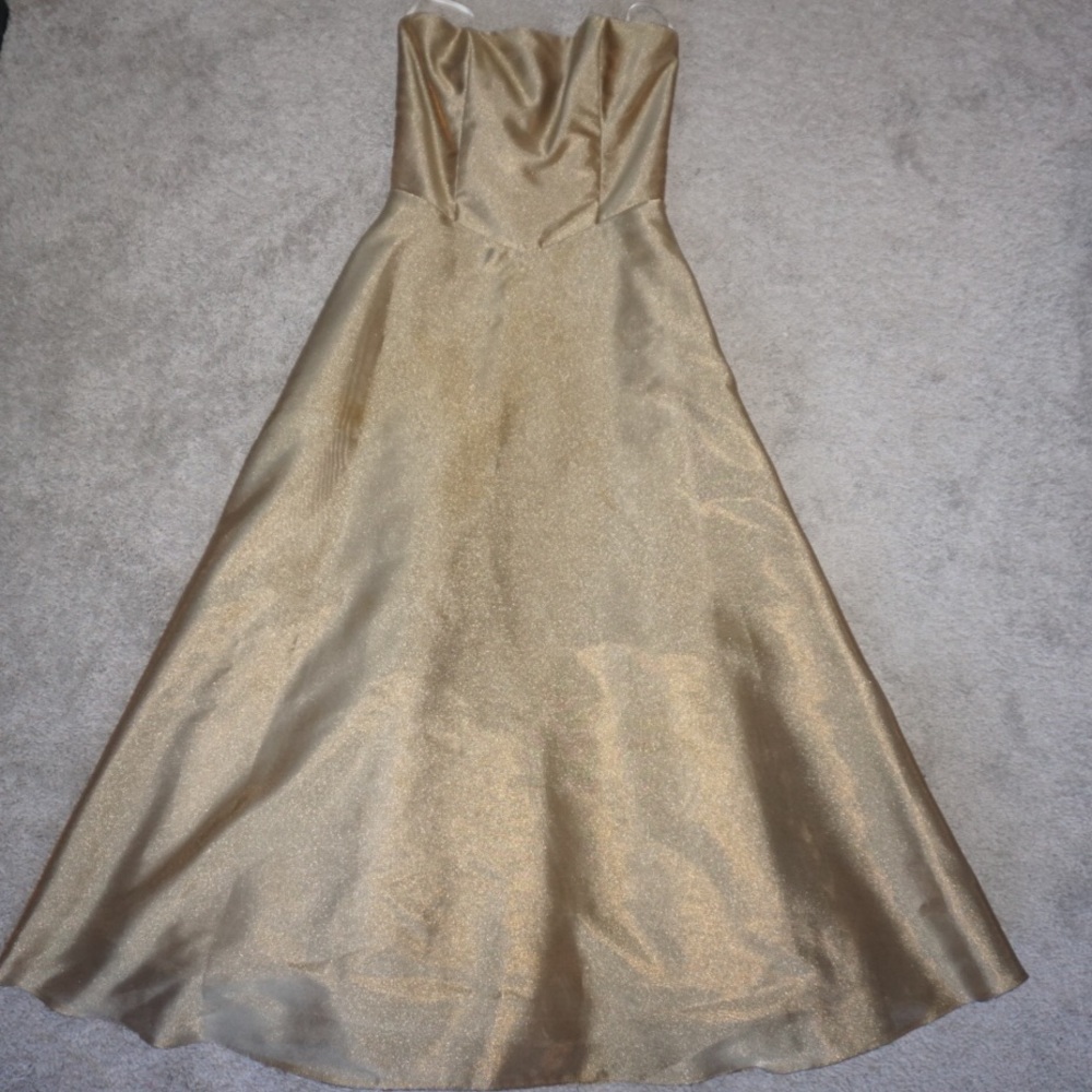 Gold Shimmer Strapless Dress